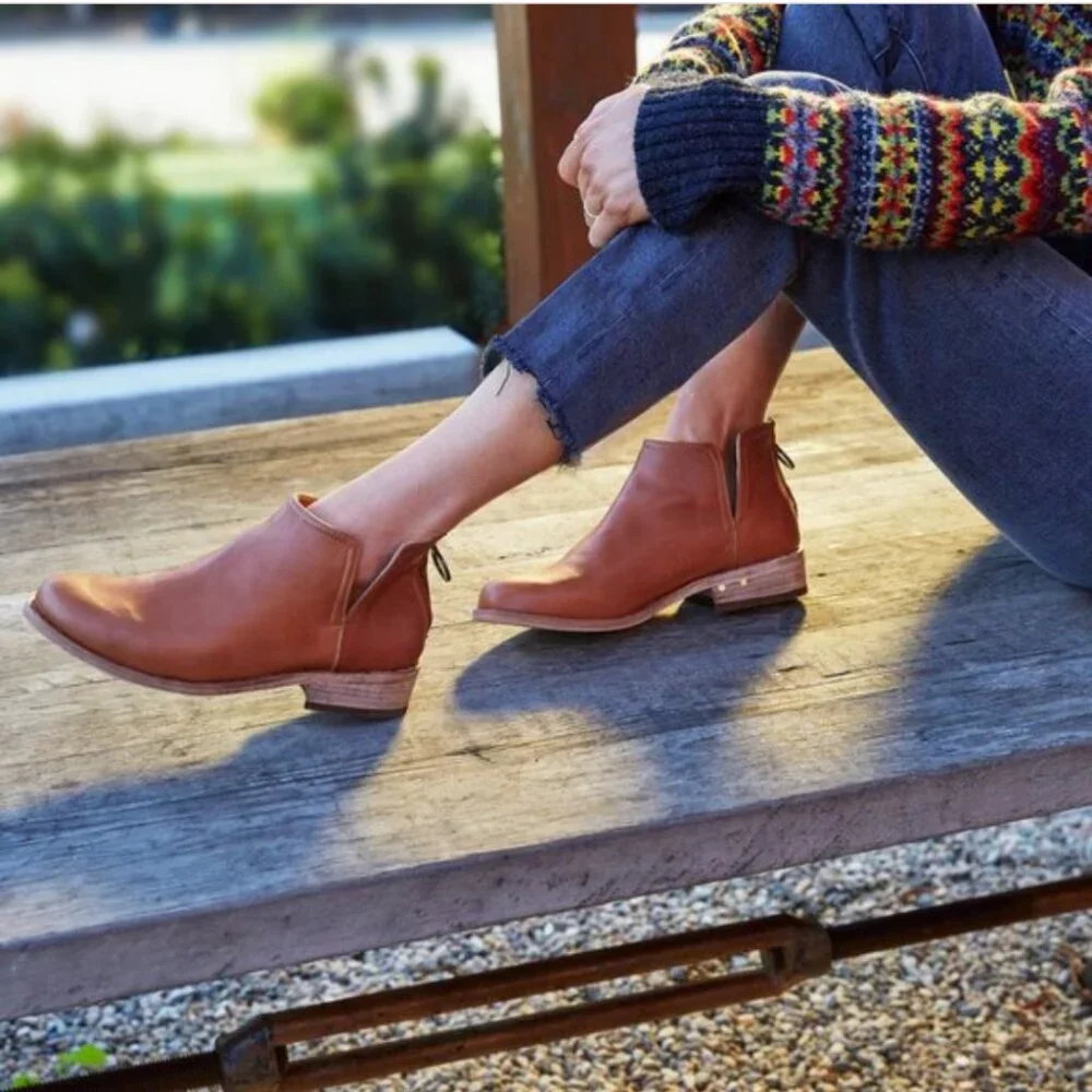 Beek Falcon Leather Cognac Zip up Ankle Boots